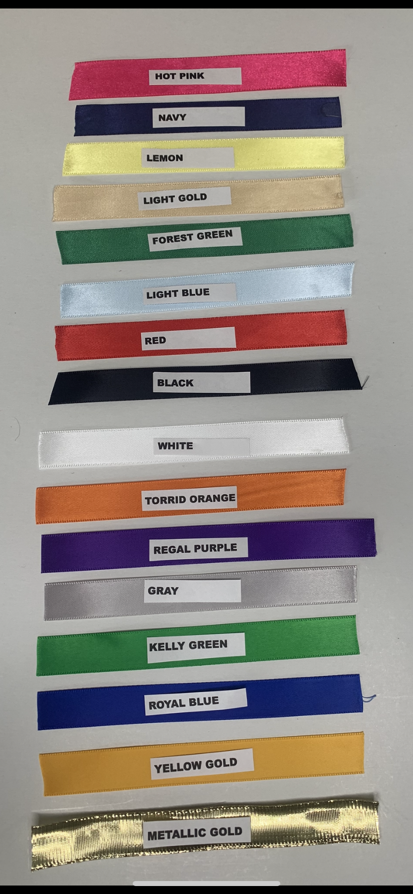 Ribbon Selections.  If you do not see the color you want, message seller and see if others are available.